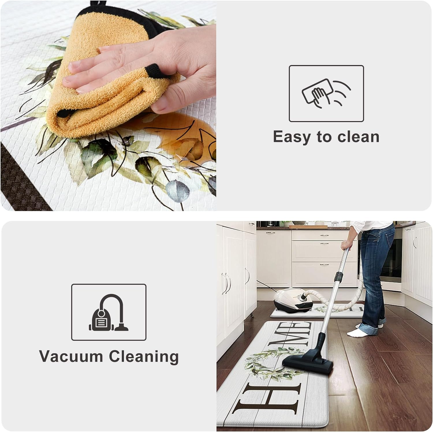 KIMODE Farmhouse Kitchen Mat 2PCS Anti Fatigue Kitchen Rugs Non-Skid Waterproof Kitchen Floor Mat Cushioned Comfort Standing Mat for Office,Laundry,Sink,Home - Image 5