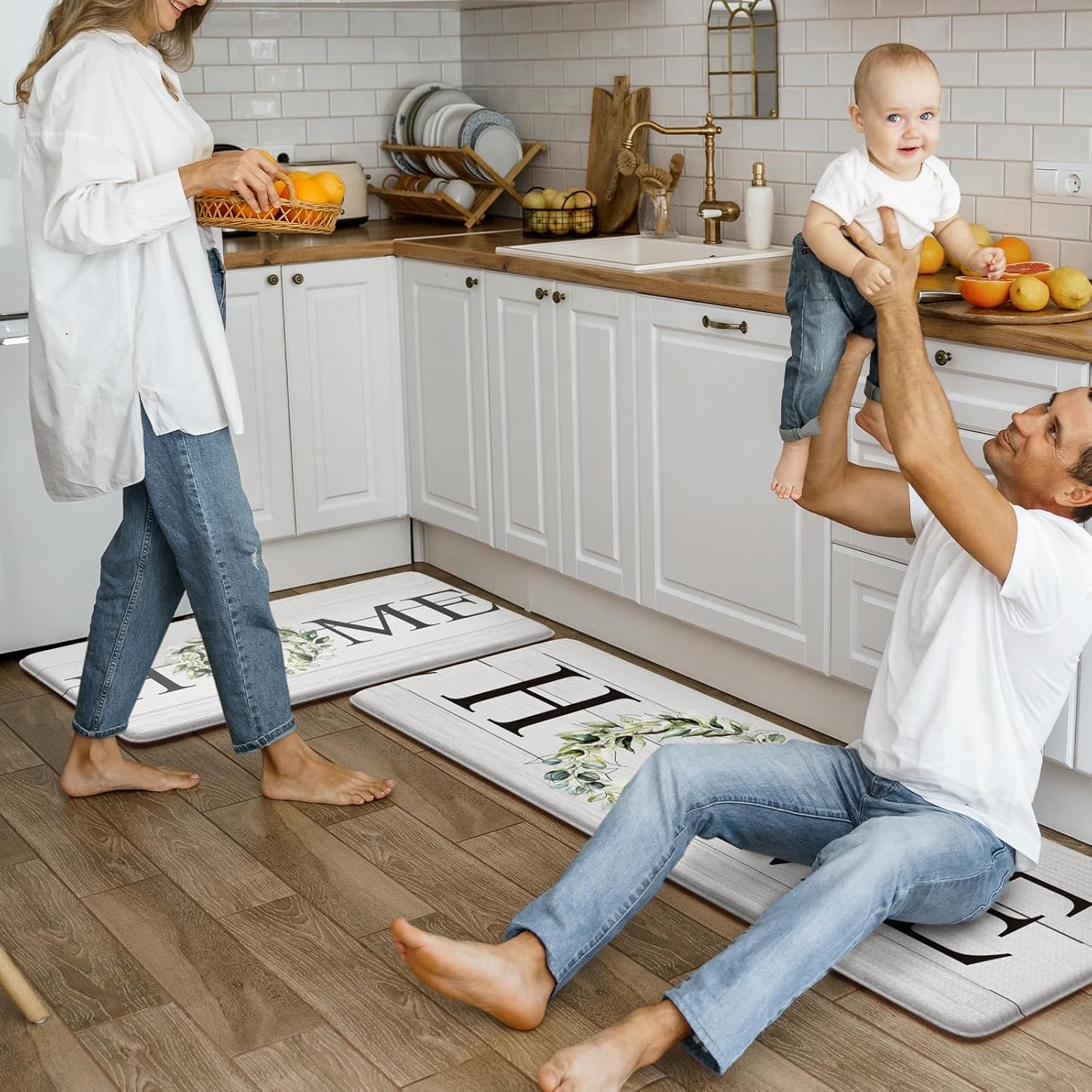 KIMODE Farmhouse Kitchen Mat 2PCS Anti Fatigue Kitchen Rugs Non-Skid Waterproof Kitchen Floor Mat Cushioned Comfort Standing Mat for Office,Laundry,Sink,Home - Image 8