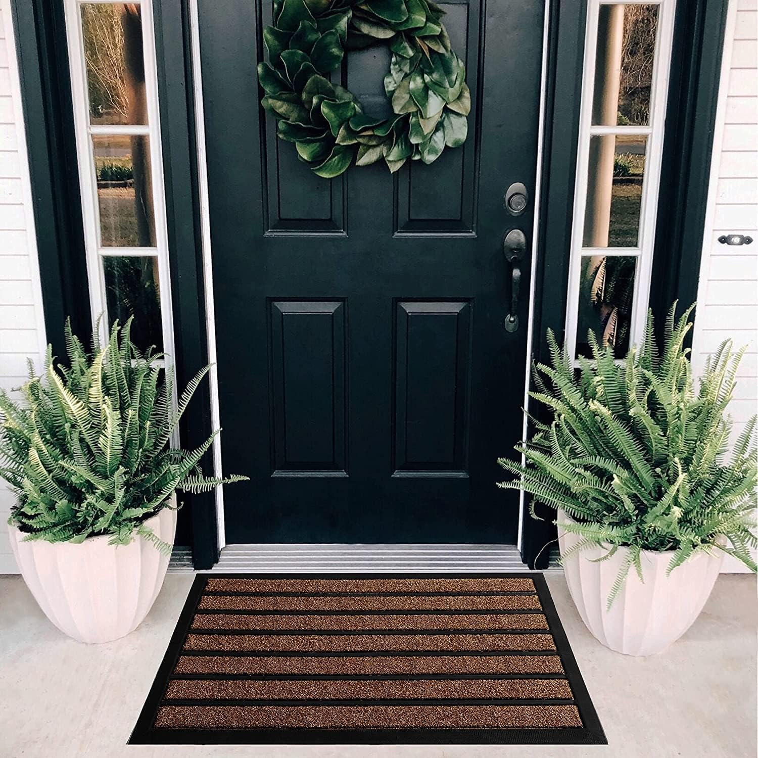 ubdyo Extra Durable Door Mat - Dirt Trapping Outdoor Welcome Mats - Non-Slip Outdoor Indoor Entrance - Low Profile Front Doormat (30" x 17", Bright Brown) - Image 6